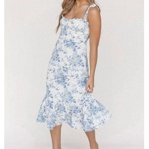 Nadine Summer Toile Midi Dress (Small)